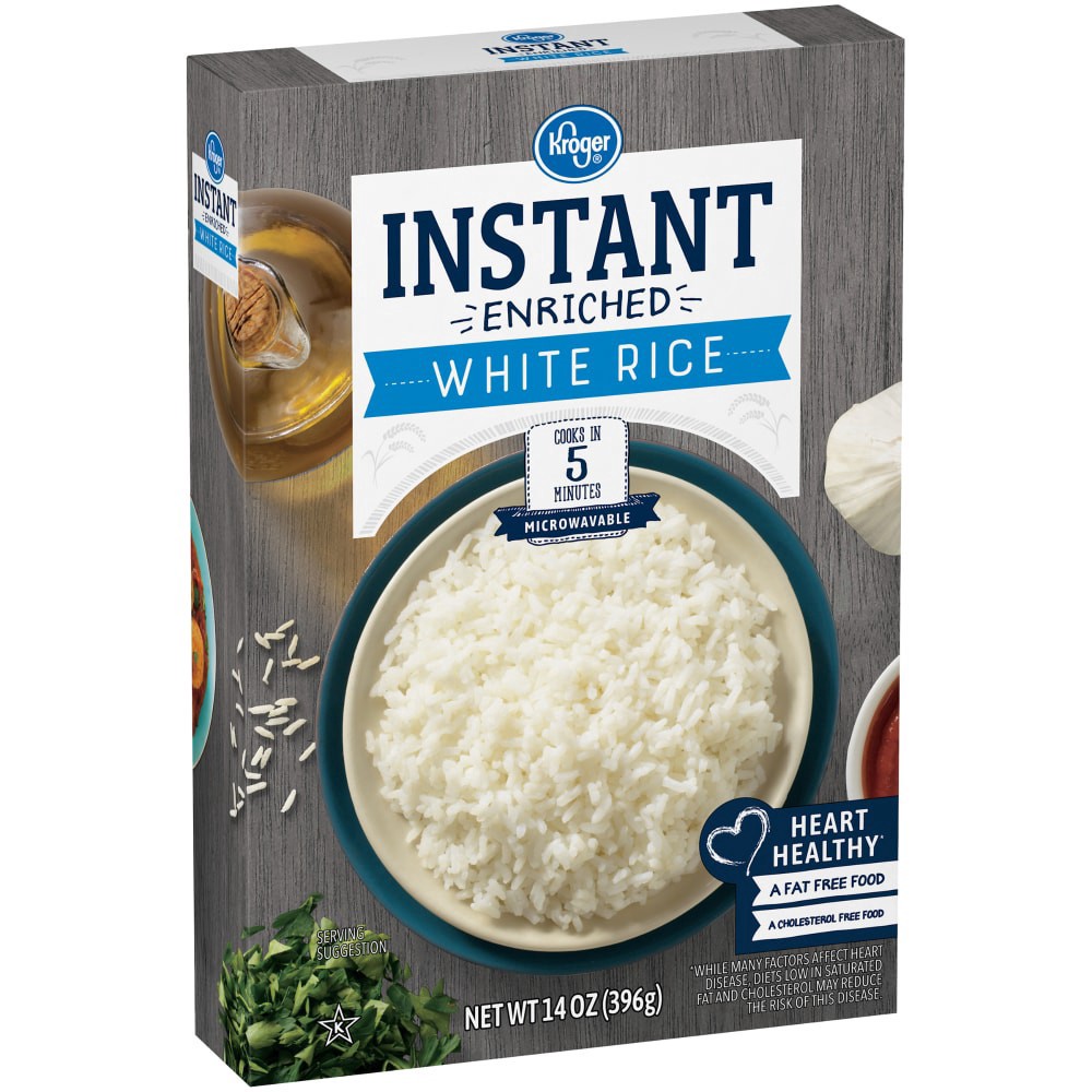 slide 2 of 4, Kroger Enriched Microwaveable Instant White Rice, 14 oz