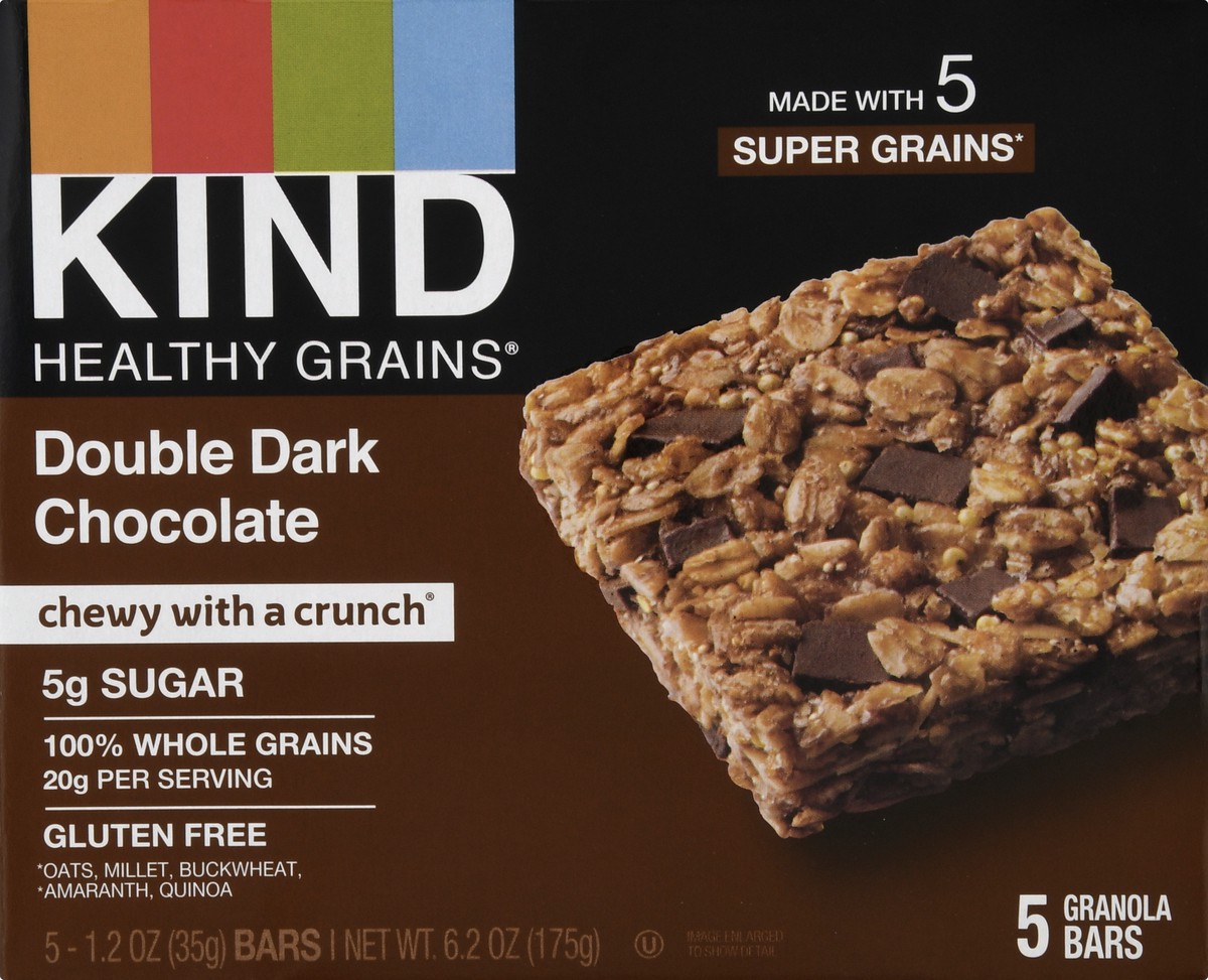 slide 1 of 13, KIND Healthy Grains Double Dark Chocolate Granola Bars 5 ea, 5 ct