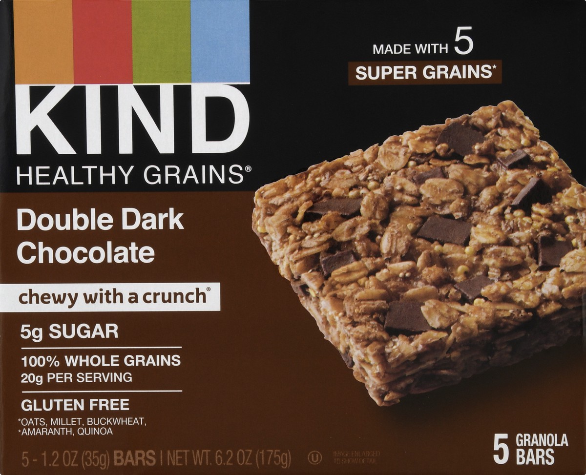 slide 6 of 13, Kind Healthy Grain Double Dark Chocolate Bars, 6.2 oz