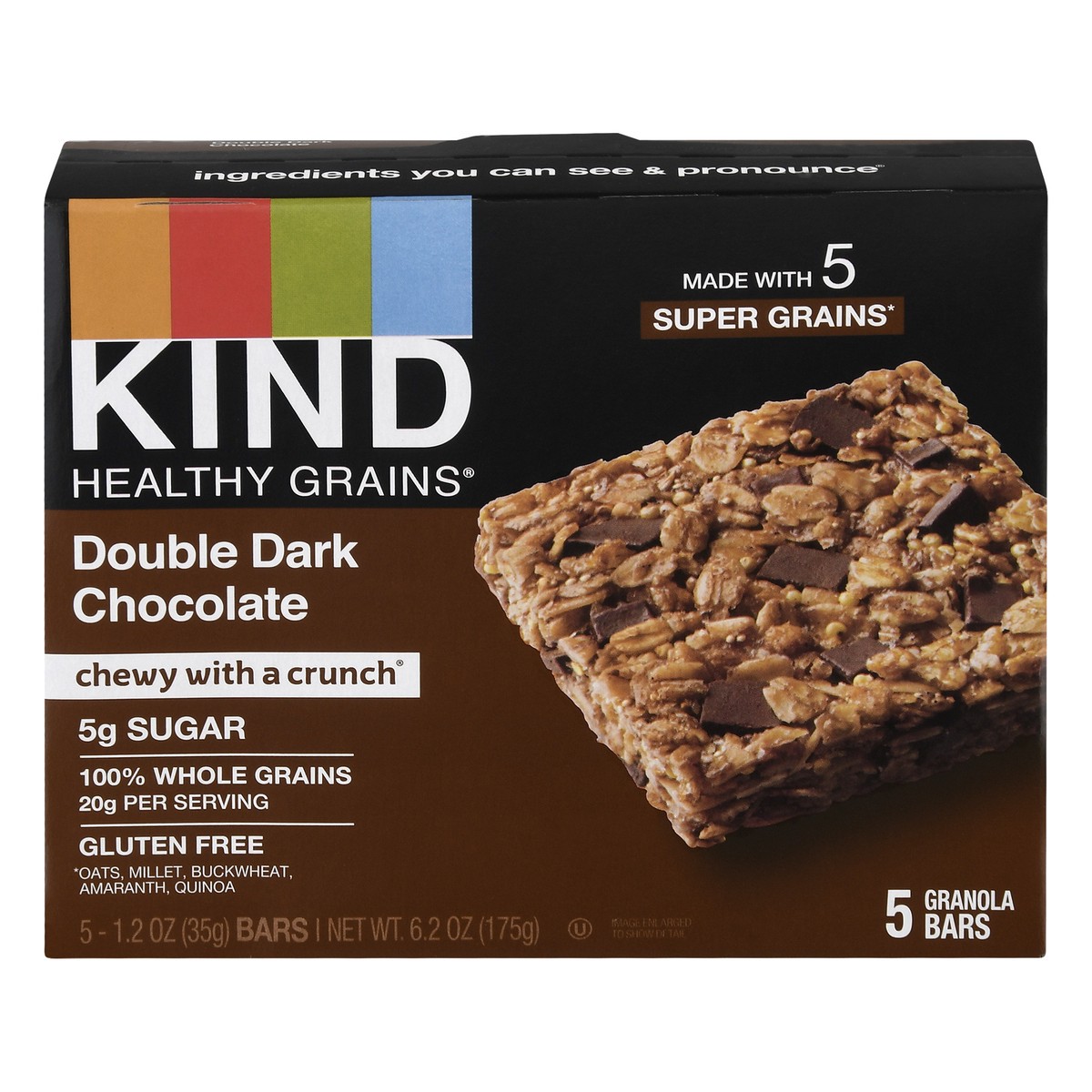 slide 1 of 13, Kind Healthy Grain Double Dark Chocolate Bars, 6.2 oz