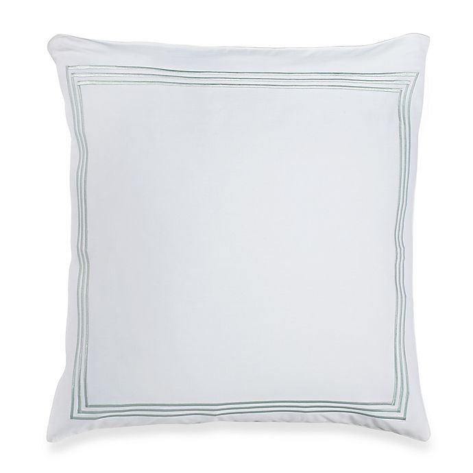 slide 1 of 1, Wamsutta Hotel Triple Baratta Stitch European Pillow Sham - White/Sea Glass, 1 ct