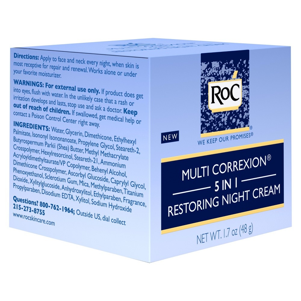 slide 2 of 3, RoC Multi Correxion 5 In 1 Restoring Facial Night Cream, 1.7 oz