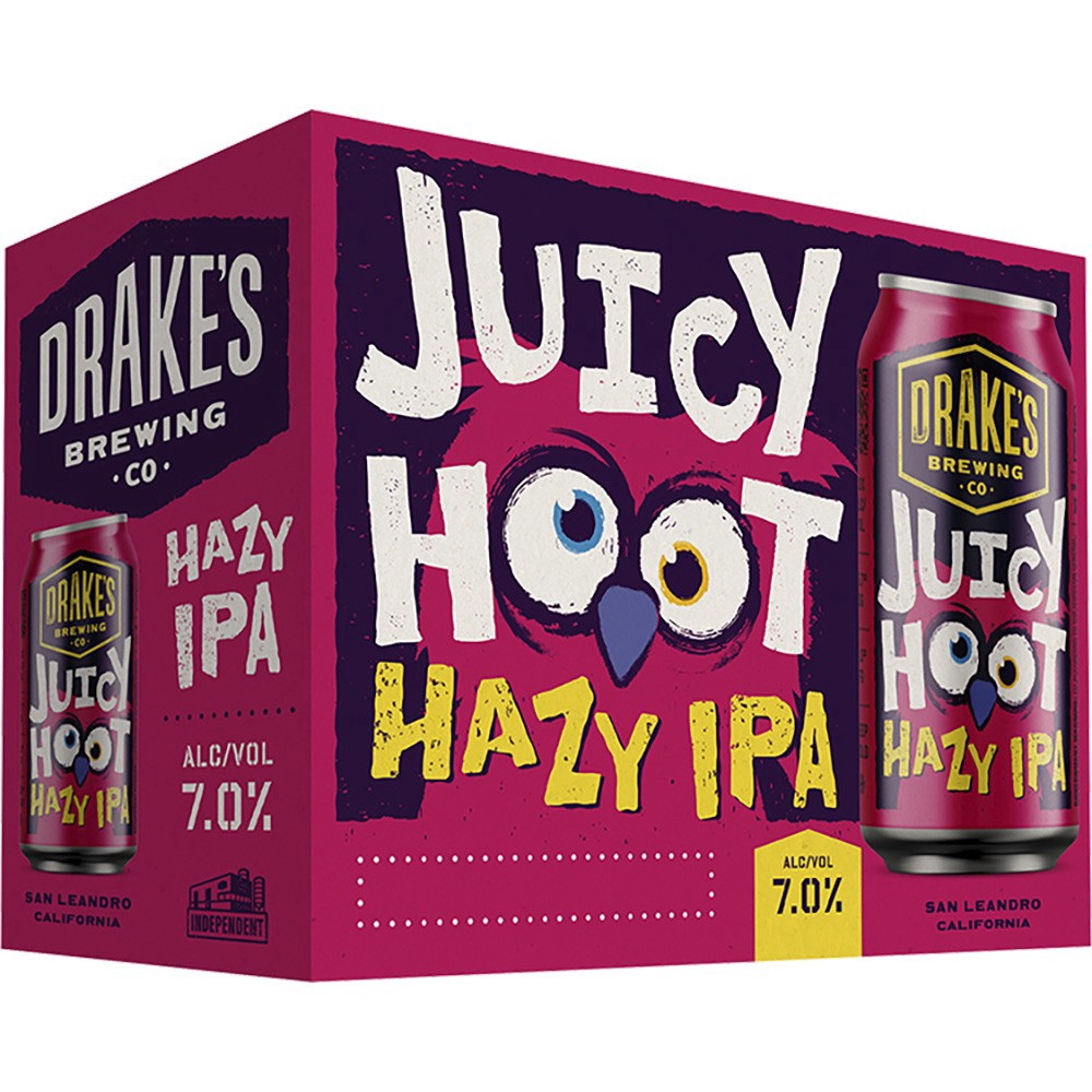 slide 1 of 1, Drake's Juicy Hoot Hazy, 12 ct; 12 oz