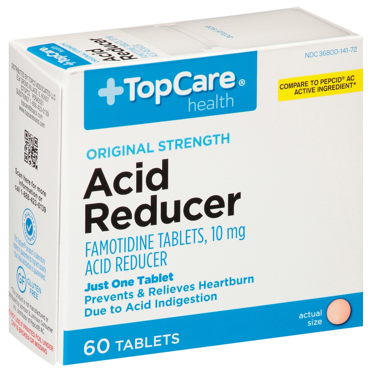 slide 2 of 9, TopCare Acid Reducer, 60 ct