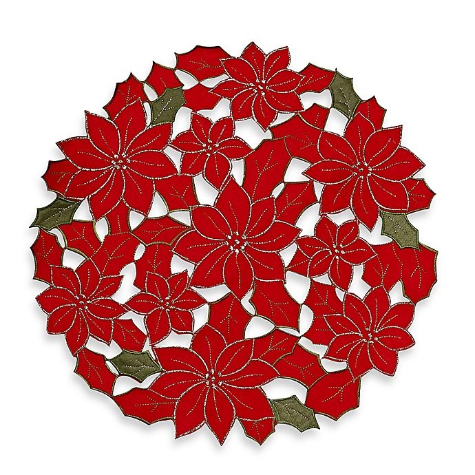 slide 1 of 4, Simple Poinsettia Cluster Placemat, 1 ct