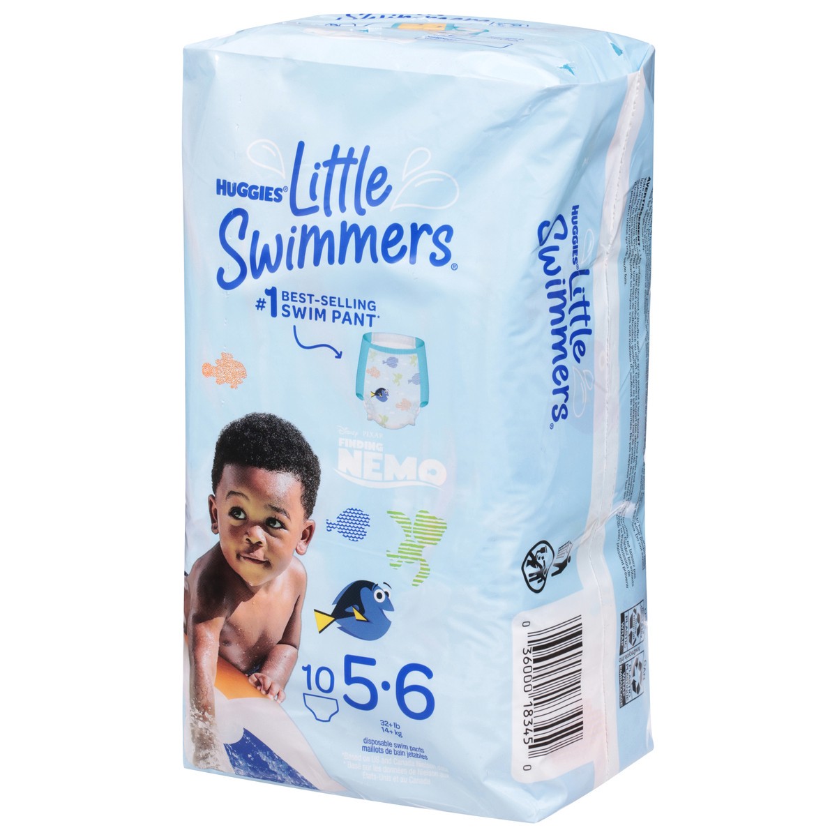 slide 8 of 9, Little Swimmers Disposable Swim Diapers, Size 5-6 (32+ lbs), 10 Ct, 10 ct