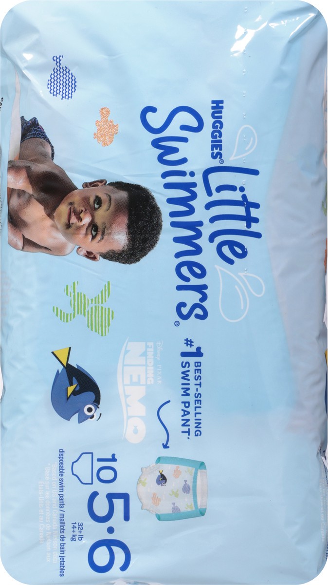 slide 3 of 9, Little Swimmers Disposable Swim Diapers, Size 5-6 (32+ lbs), 10 Ct, 10 ct