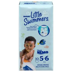 Little Swimmers Disposable Swim Diapers, Size 5-6 (32+ lbs), 10 Ct
