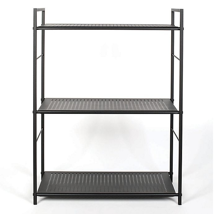 slide 1 of 3, Relaxed Living 3-Tier Shelf - Matte Black, 1 ct