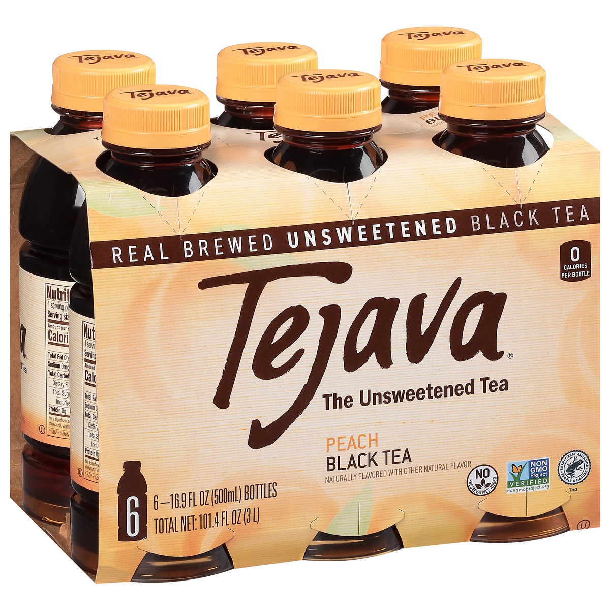 slide 2 of 9, Tejava Peach Black Tea Bottle 6 - 16.9 fl oz Bottles, 