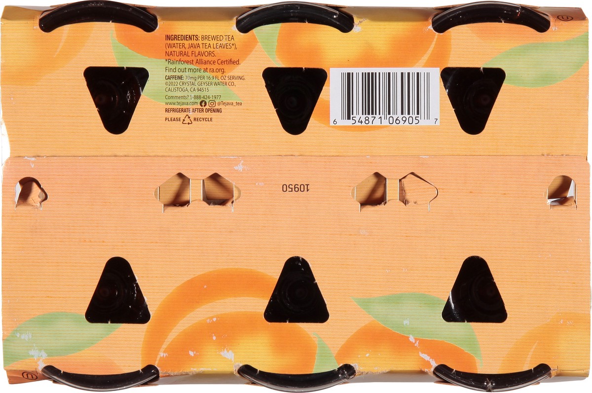 slide 4 of 9, Tejava Peach Black Tea Bottle 6 - 16.9 fl oz Bottles, 