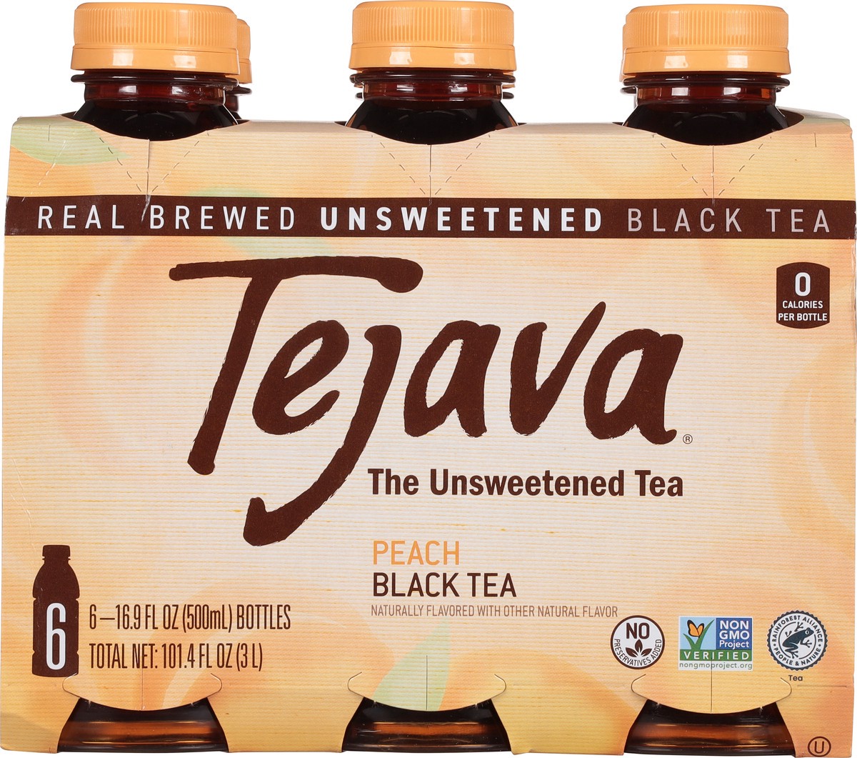 slide 6 of 9, Tejava Peach Black Tea Bottle 6 - 16.9 fl oz Bottles, 