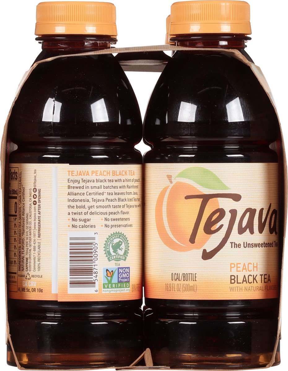 slide 8 of 9, Tejava Peach Black Tea Bottle 6 - 16.9 fl oz Bottles, 