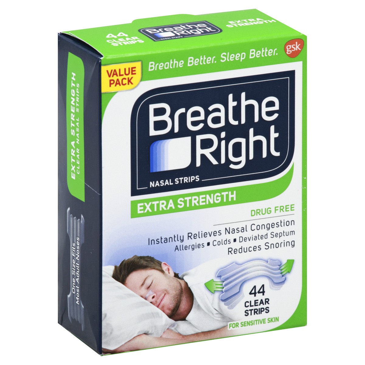 slide 4 of 5, Breathe Right Nasal Strips 44 ea, 44 ct