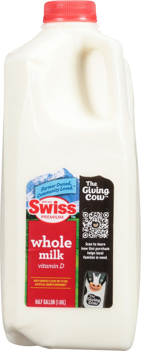 slide 6 of 11, Swiss Premium Dairy Whole Milk with Vitamin D, Milk Half Gallon - 1 Jug, 1/2 gal