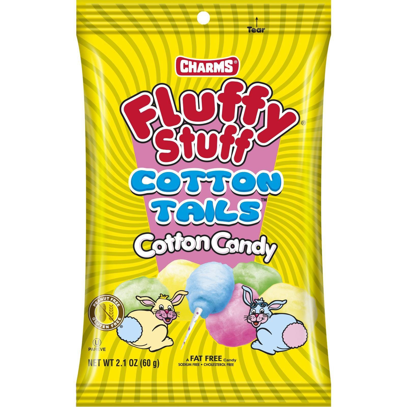 slide 1 of 5, Charms Fluffy Stuff Cottontail Bag, 2.1 oz
