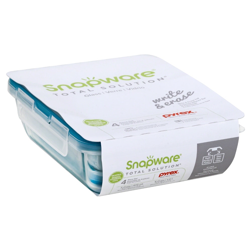 slide 1 of 1, Snapware Total Solution Glass Rectangle Value Pack, 4 ct