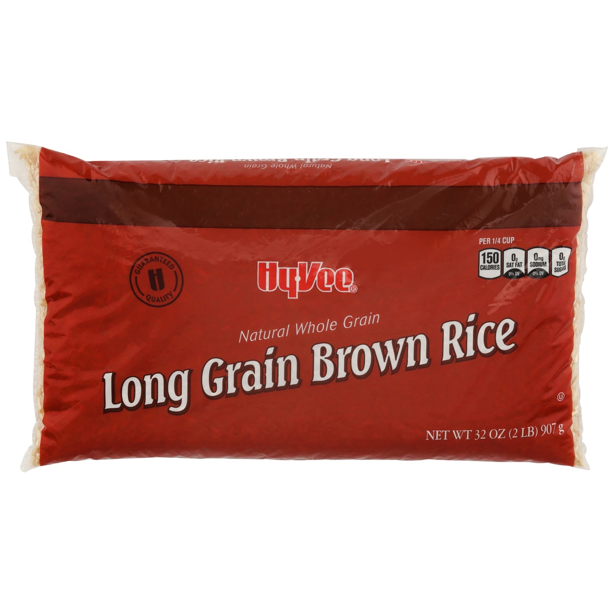 slide 1 of 1, Hy-vee Natural Whole Grain Long Grain Brown Rice, 32 oz