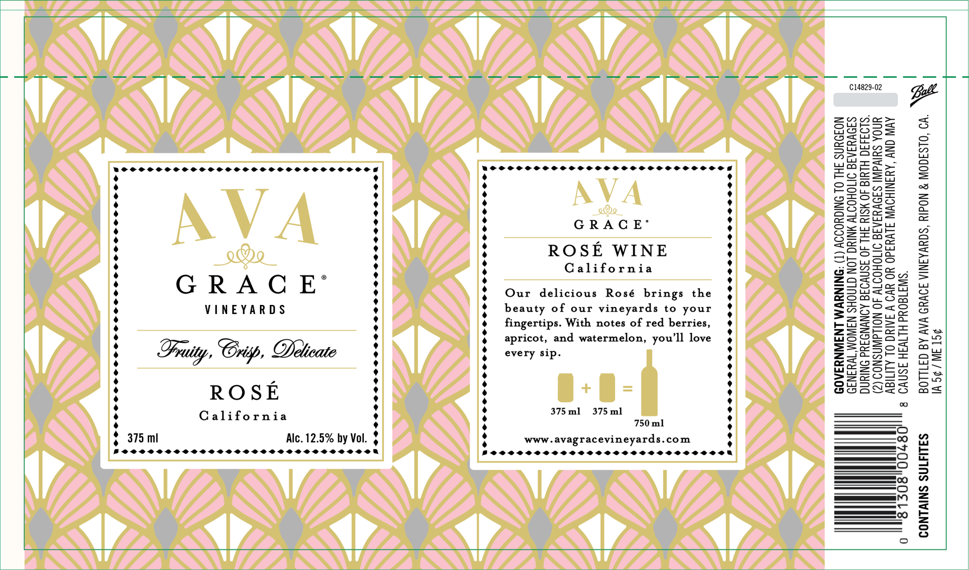 slide 4 of 5, AVA Grace Rosé, Pink Wine, California, 1 ct, 375ml Can, 375 ml