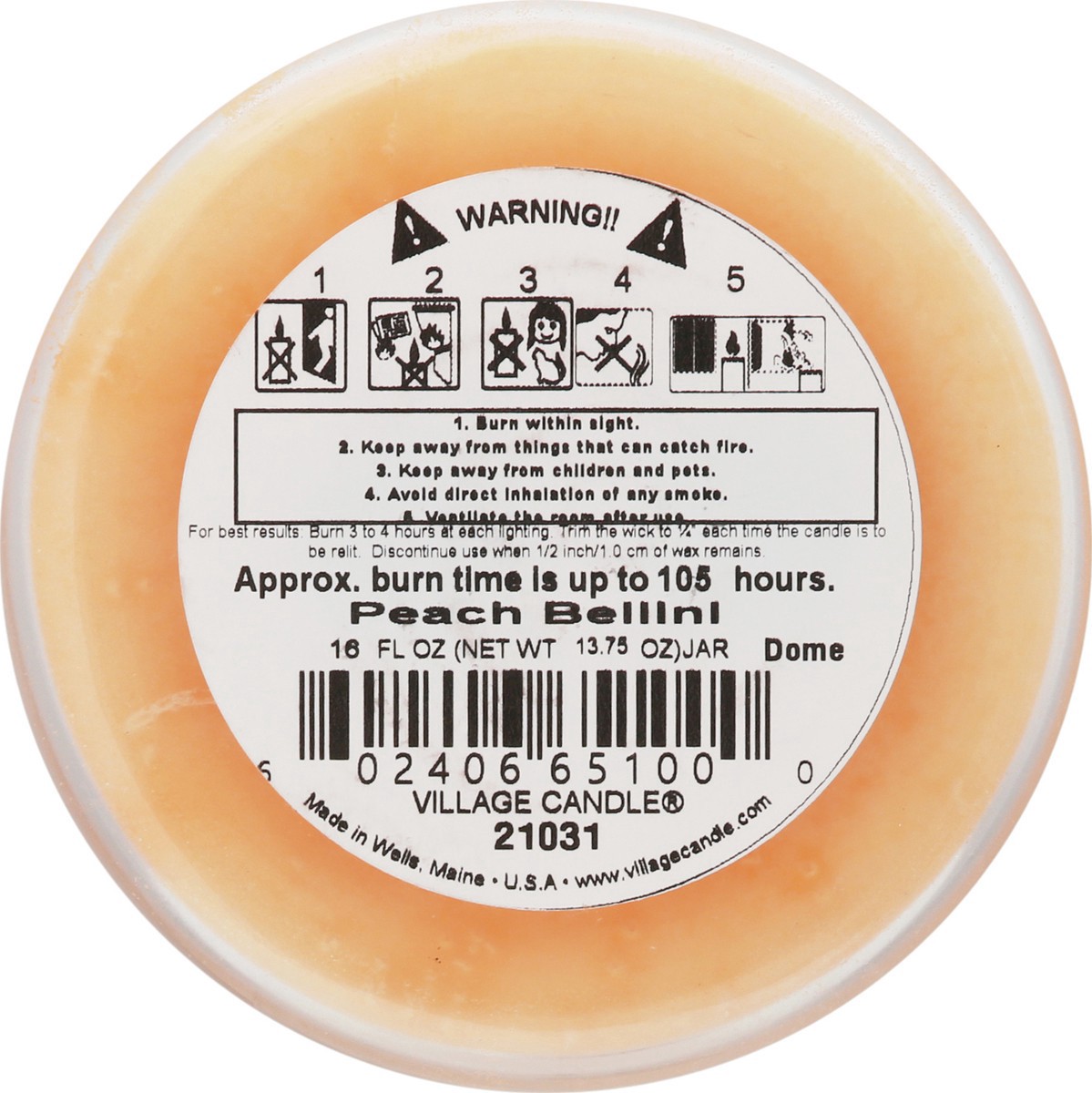 slide 9 of 9, Village Candle Village Peach Bellini - 16.00 OZ, 13.75 oz