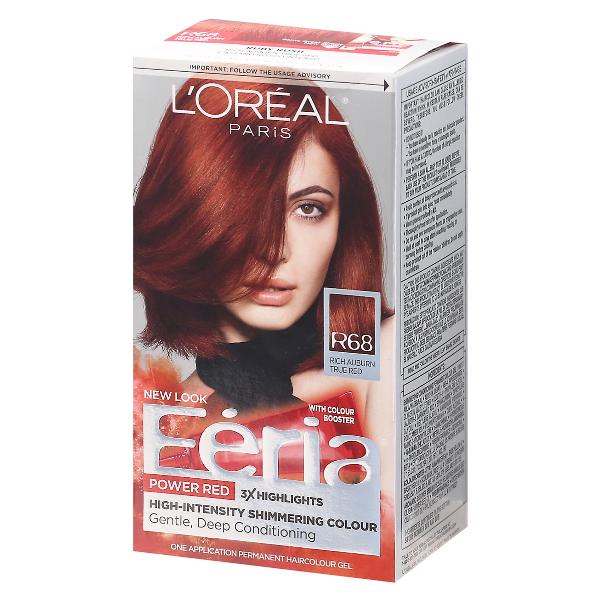 slide 3 of 9, L'Oréal Fería Rich Auburn True Red R68 Permanent Haircolour Gel 1 ea, 1 ct