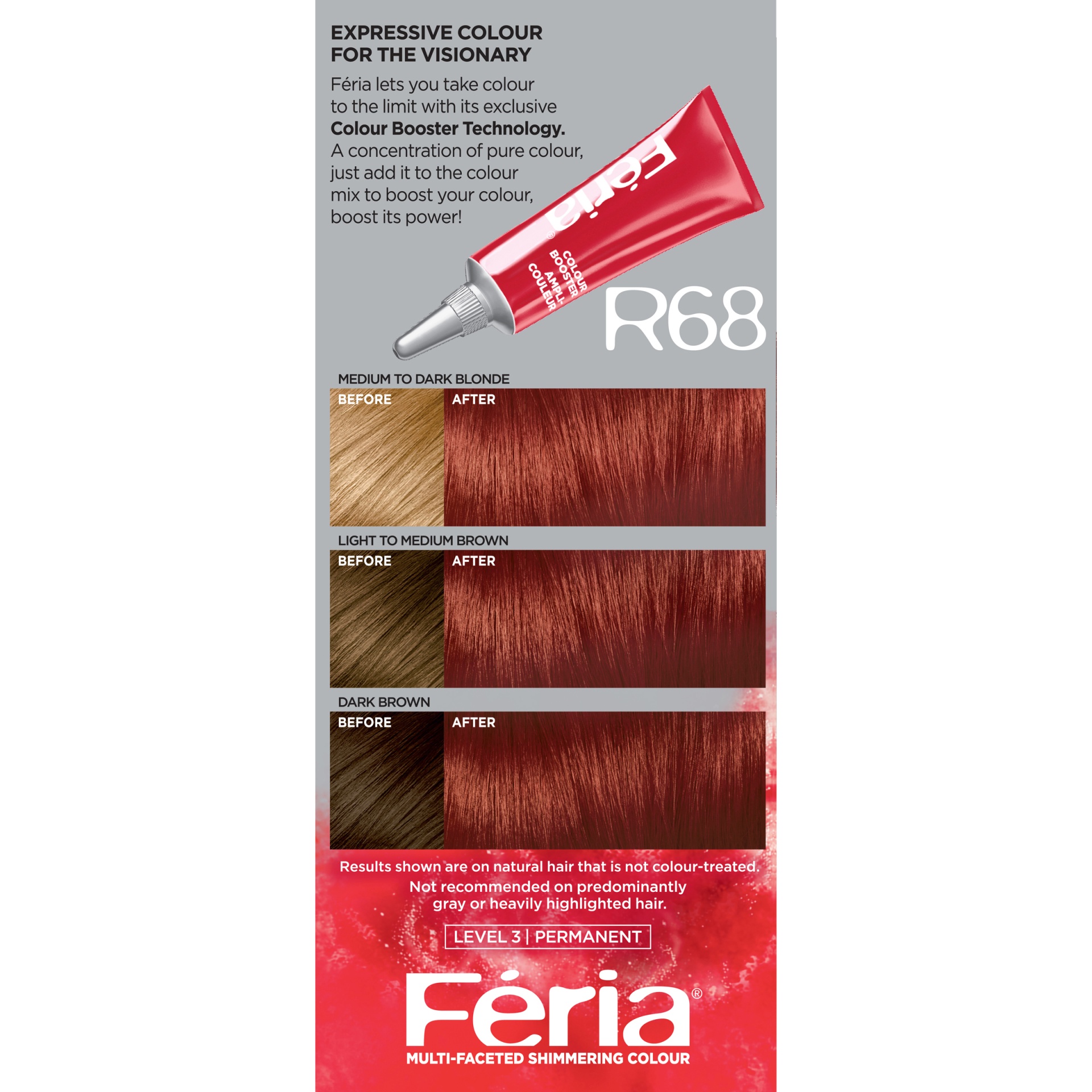 slide 5 of 8, L'Oréal Feria Multi-Faceted Shimmering Color Power Reds - R68 Rich Auburn True Red, 1 ct