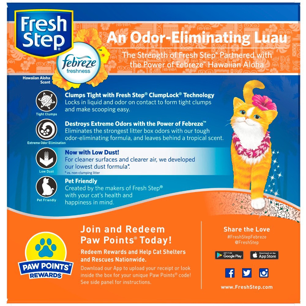 slide 59 of 65, Fresh Step Extreme Hawaiian Aloha Scented Litter with Febreze Clumping Cat Litter, 25 lb