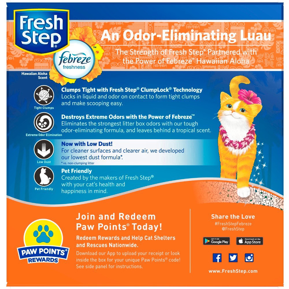 slide 47 of 65, Fresh Step Extreme Hawaiian Aloha Scented Litter with Febreze Clumping Cat Litter, 25 lb