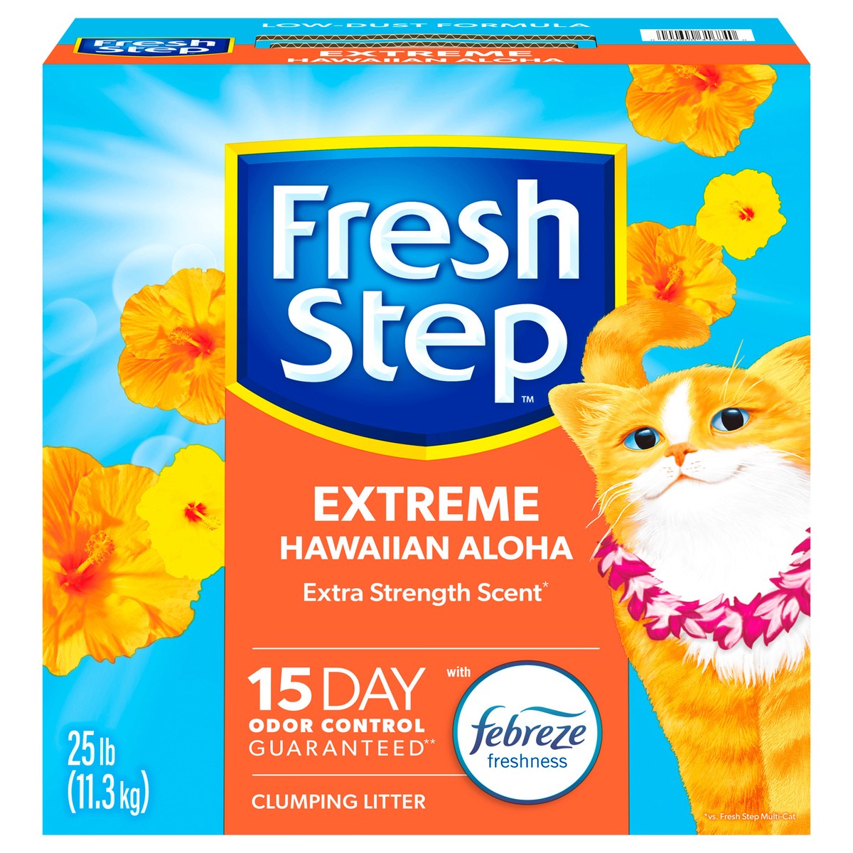 slide 1 of 65, Fresh Step Extreme Hawaiian Aloha Scented Litter with Febreeze Clumping Cat Litter, 25 lb