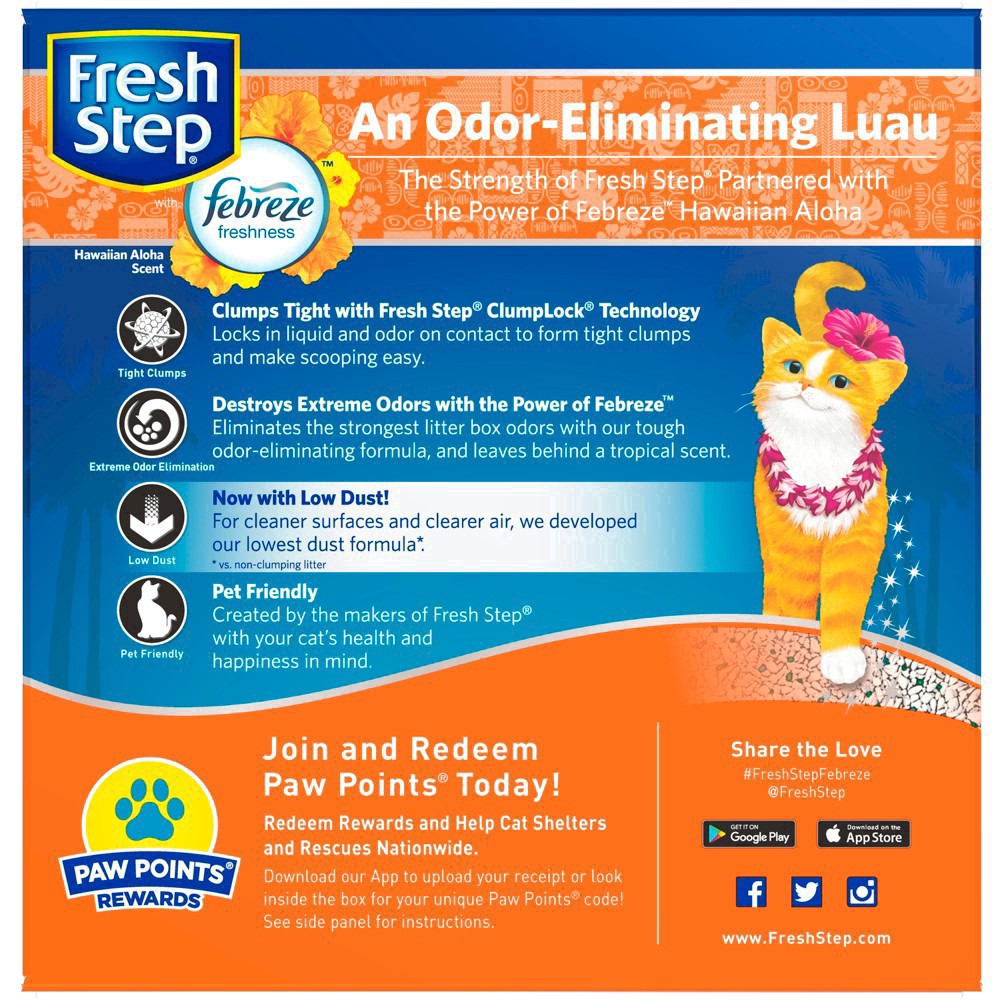 slide 23 of 65, Fresh Step Extreme Hawaiian Aloha Scented Litter with Febreze Clumping Cat Litter, 25 lb