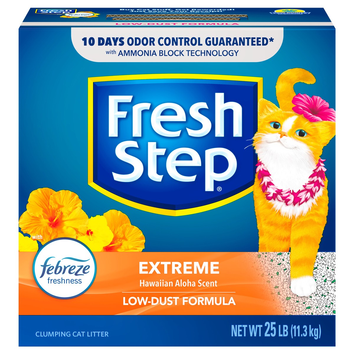 slide 1 of 65, Fresh Step Extreme Hawaiian Aloha Scented Litter with Febreze Clumping Cat Litter, 25 lb