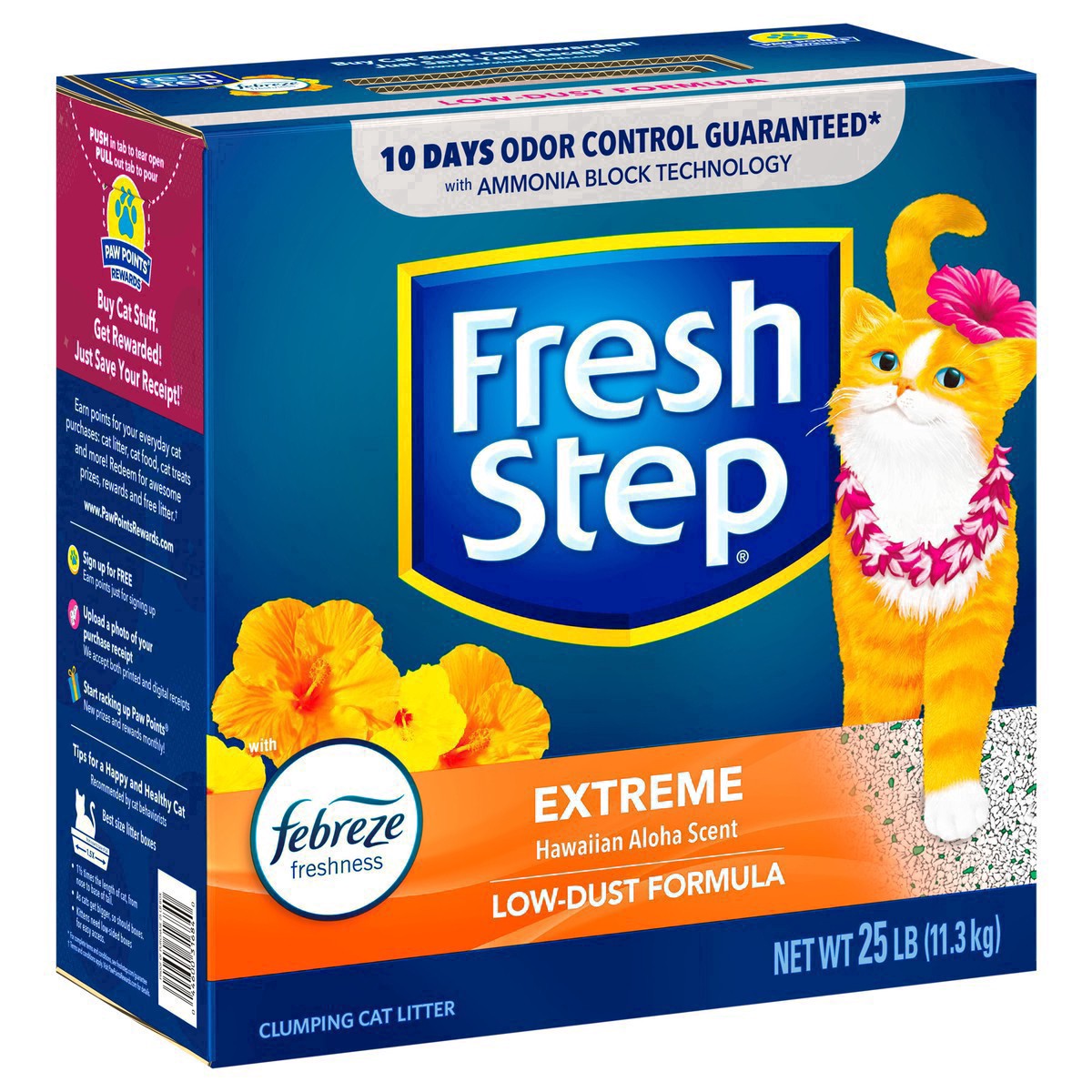 slide 27 of 65, Fresh Step Extreme Hawaiian Aloha Scented Litter with Febreze Clumping Cat Litter, 25 lb