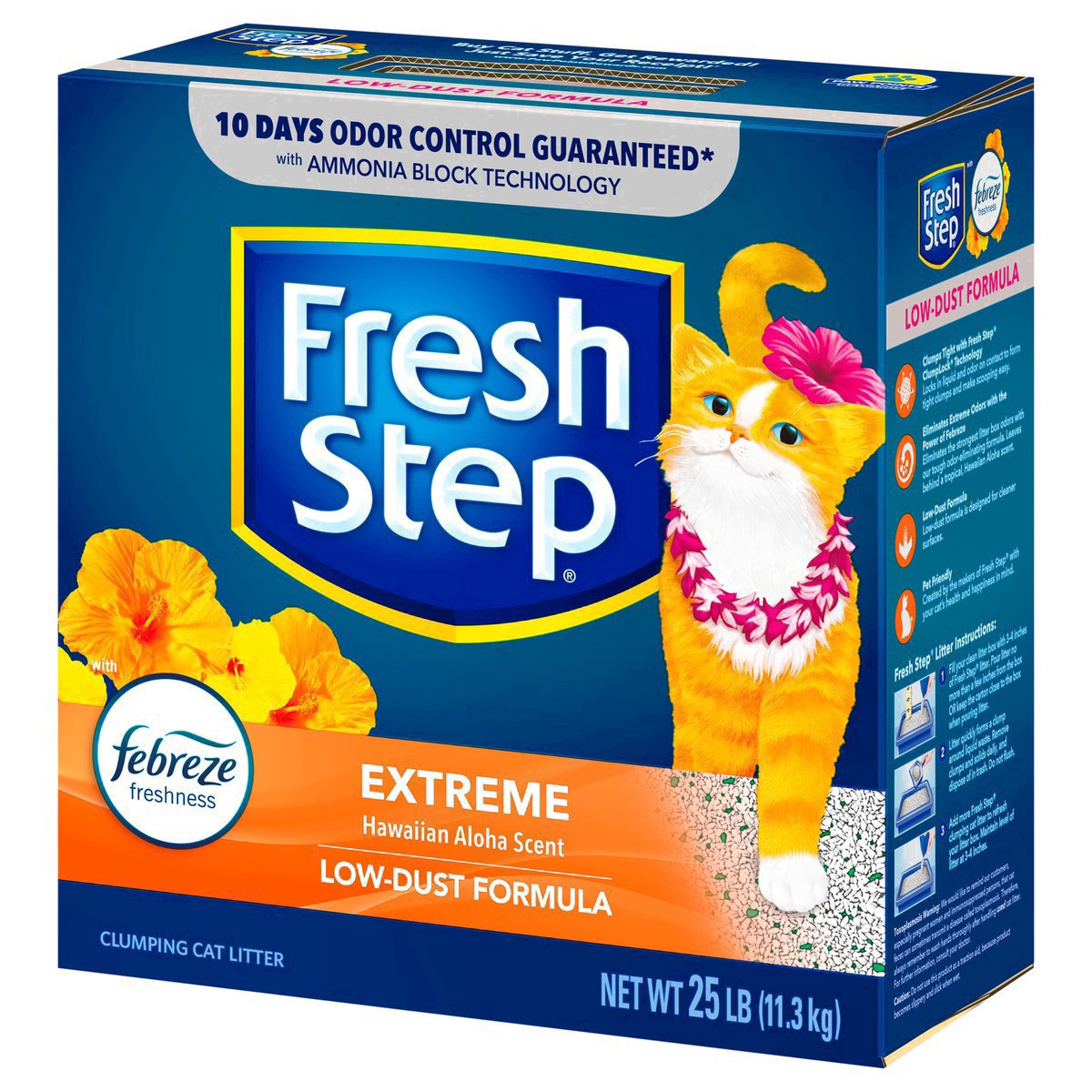 slide 45 of 65, Fresh Step Extreme Hawaiian Aloha Scented Litter with Febreze Clumping Cat Litter, 25 lb