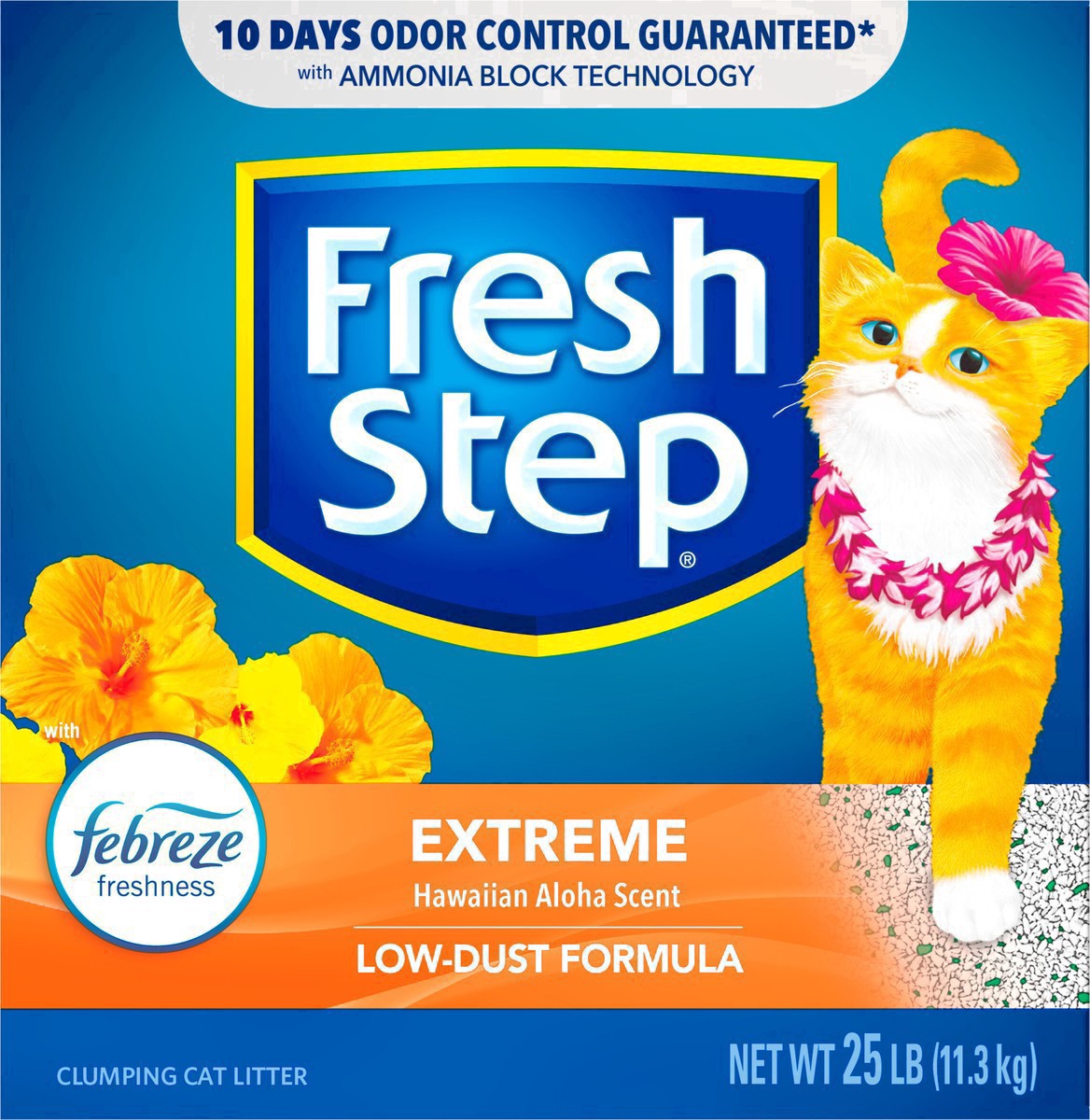 slide 26 of 65, Fresh Step Extreme Hawaiian Aloha Scented Litter with Febreze Clumping Cat Litter, 25 lb