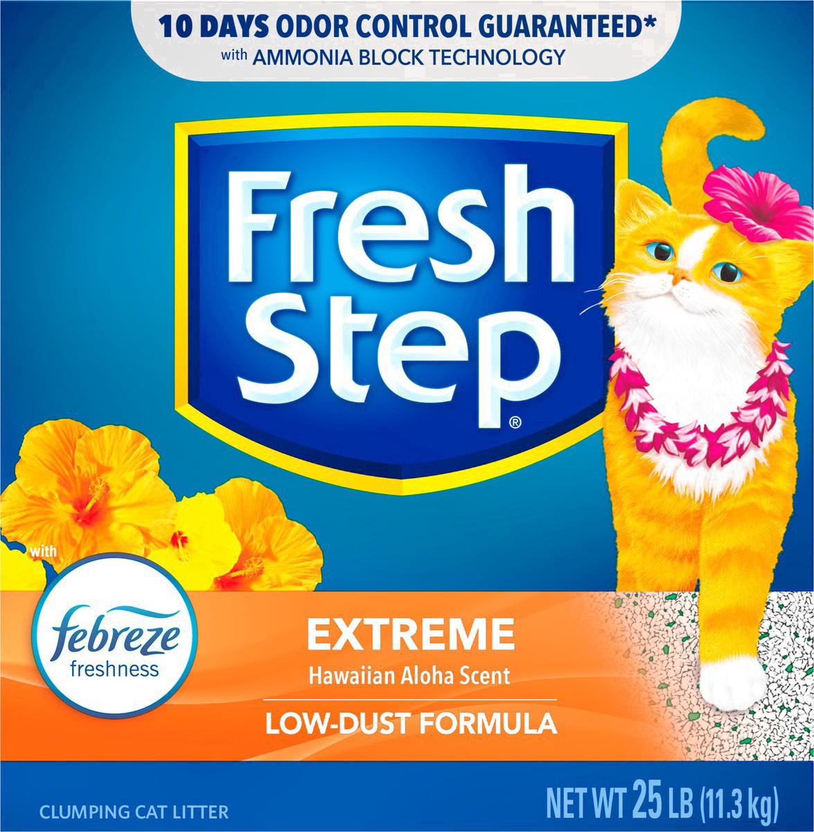 slide 22 of 65, Fresh Step Extreme Hawaiian Aloha Scented Litter with Febreze Clumping Cat Litter, 25 lb