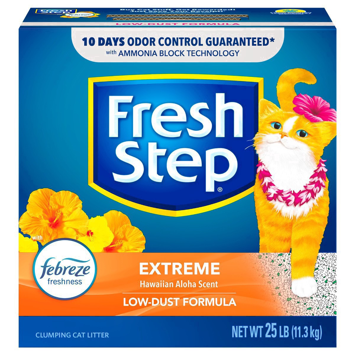 slide 48 of 65, Fresh Step Extreme Hawaiian Aloha Scented Litter with Febreze Clumping Cat Litter, 25 lb