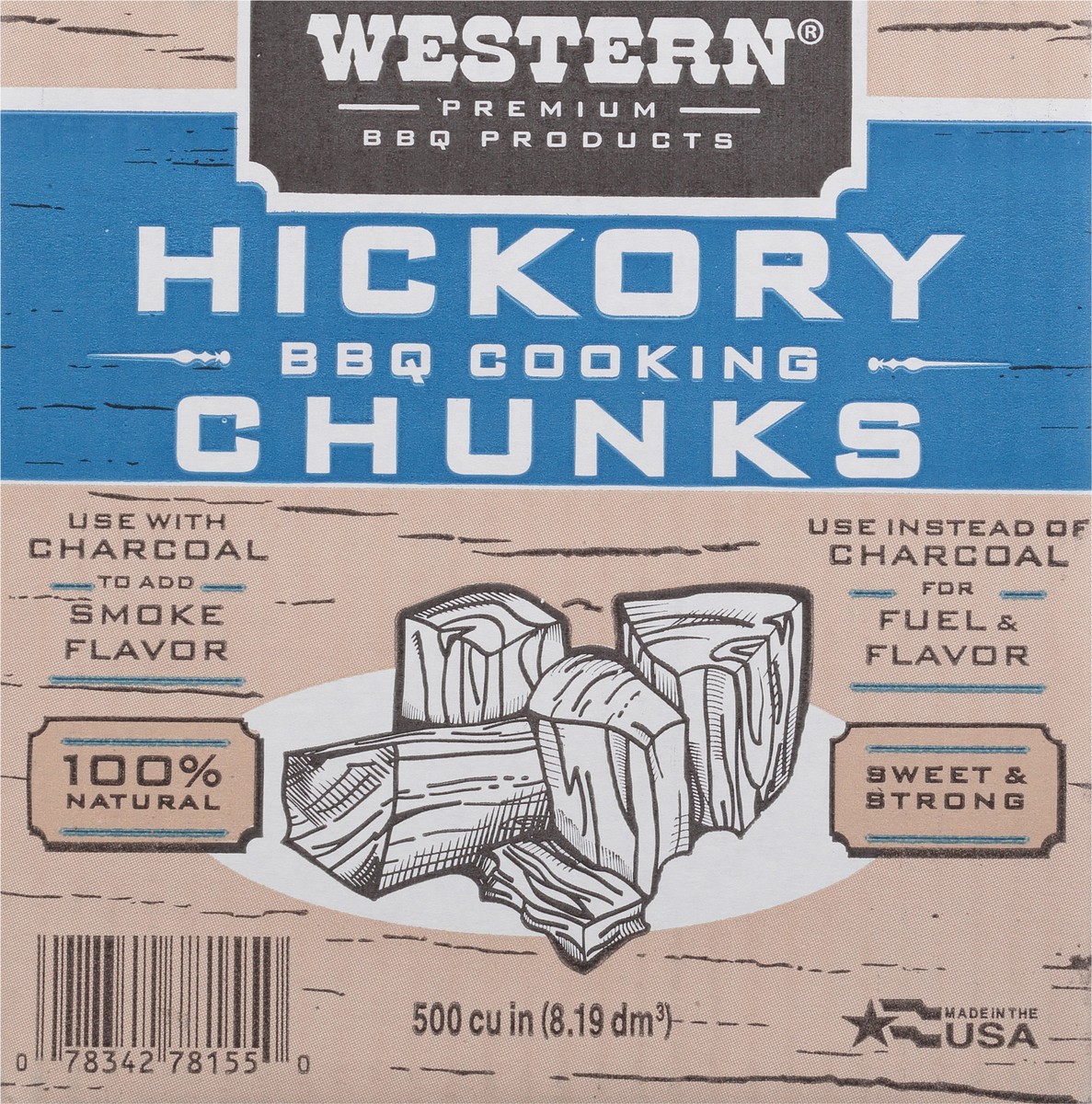 slide 9 of 11, Western Premium BBQ Products Hickory BBQ Cooking Chunks 1 ea, 1 ct
