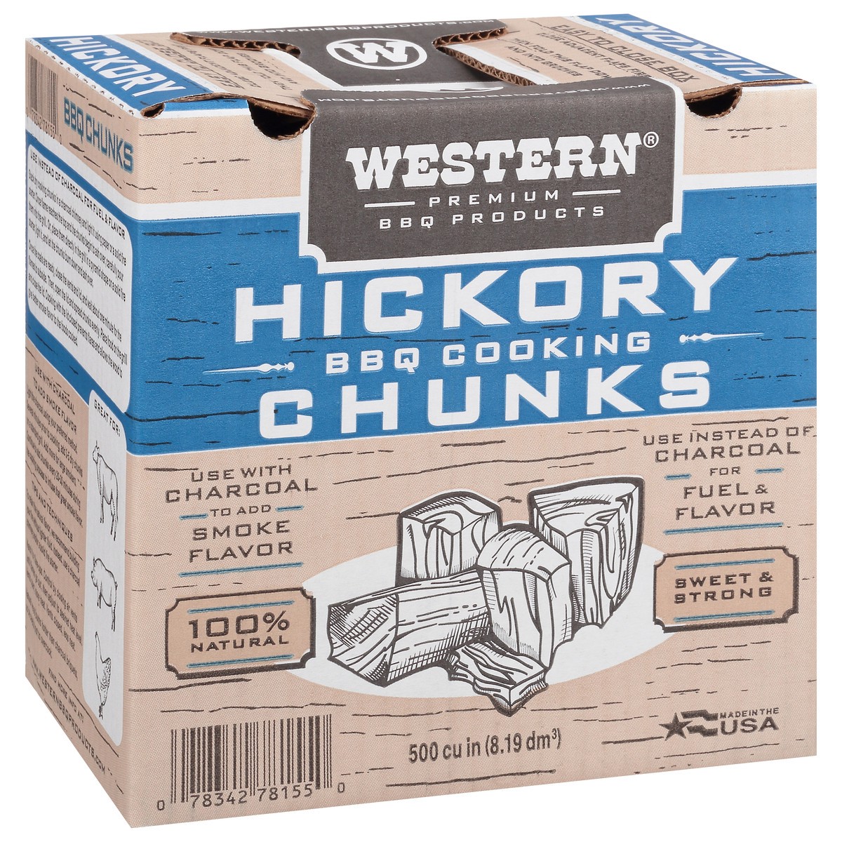 slide 6 of 11, Western Premium BBQ Products Hickory BBQ Cooking Chunks 1 ea, 1 ct