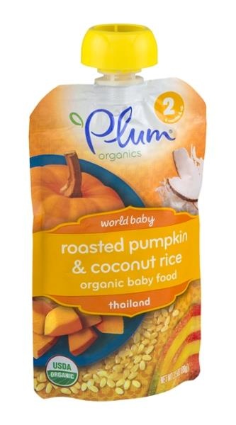 slide 1 of 1, Plum Organics Roasted Pumpkin and Coconut Rice Baby Food, 3.5 oz