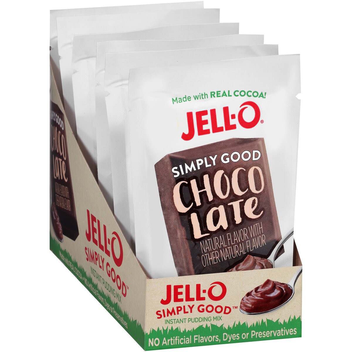 slide 7 of 8, Jell-O Simply Good Chocolate Instant Pudding, 3.9 oz Pouch, 3.9 oz