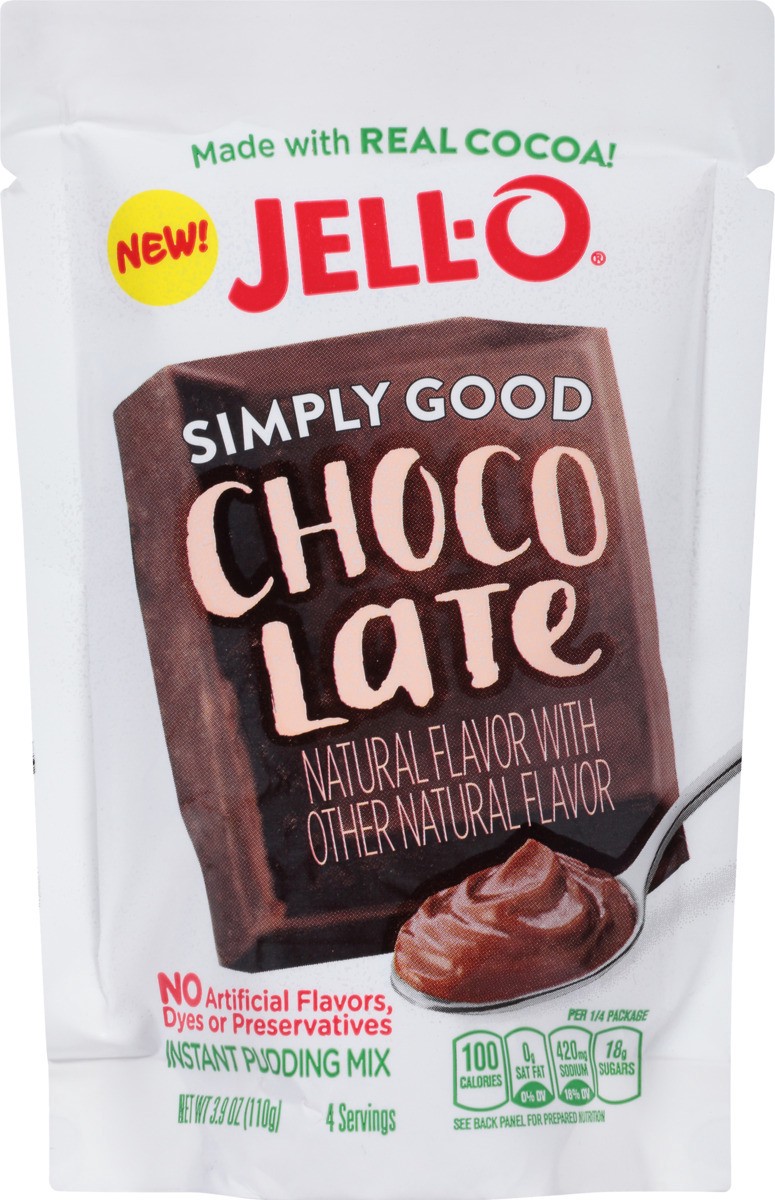 slide 8 of 8, Jell-O Simply Good Chocolate Instant Pudding, 3.9 oz Pouch, 3.9 oz