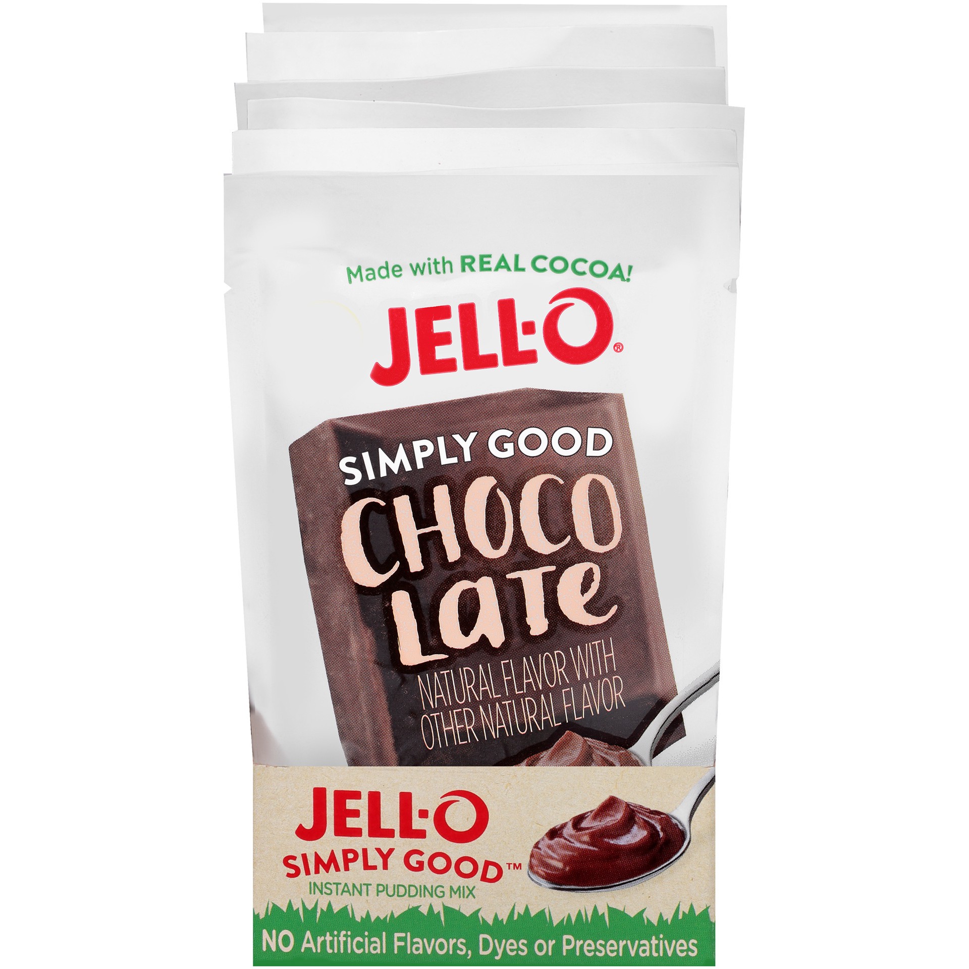 slide 1 of 8, Jell-O Simply Good Chocolate Instant Pudding, 3.9 oz Pouch, 3.9 oz