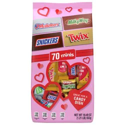 Wrigley SNICKERS, TWIX, MILKY WAY & 3 MUSKETEERS Valentine''s Day Chocolate Bars Variety Pack, 70 Ct Bulk Bag