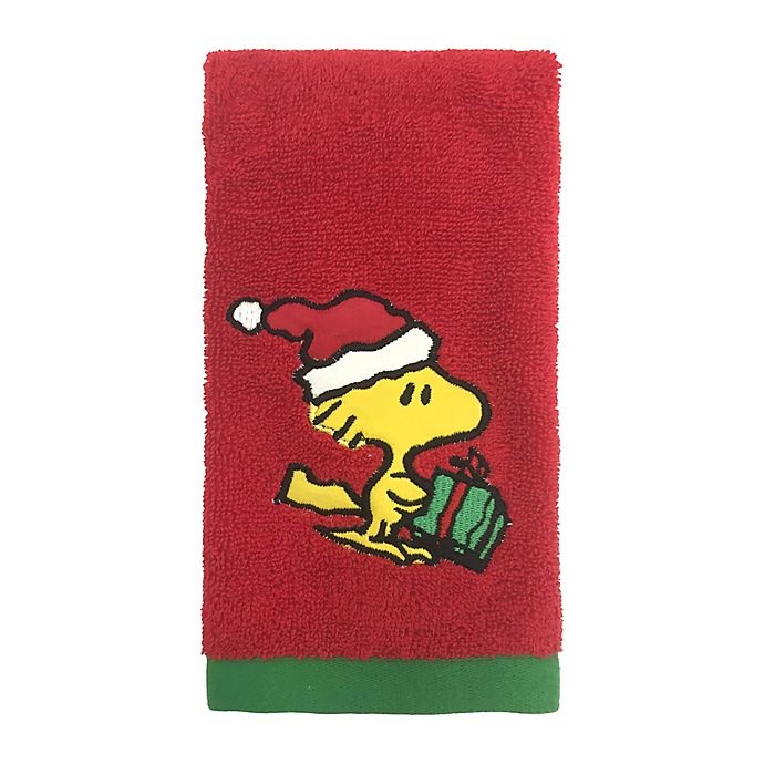 slide 1 of 3, Peanuts Holiday Fingertip Towel, 1 ct