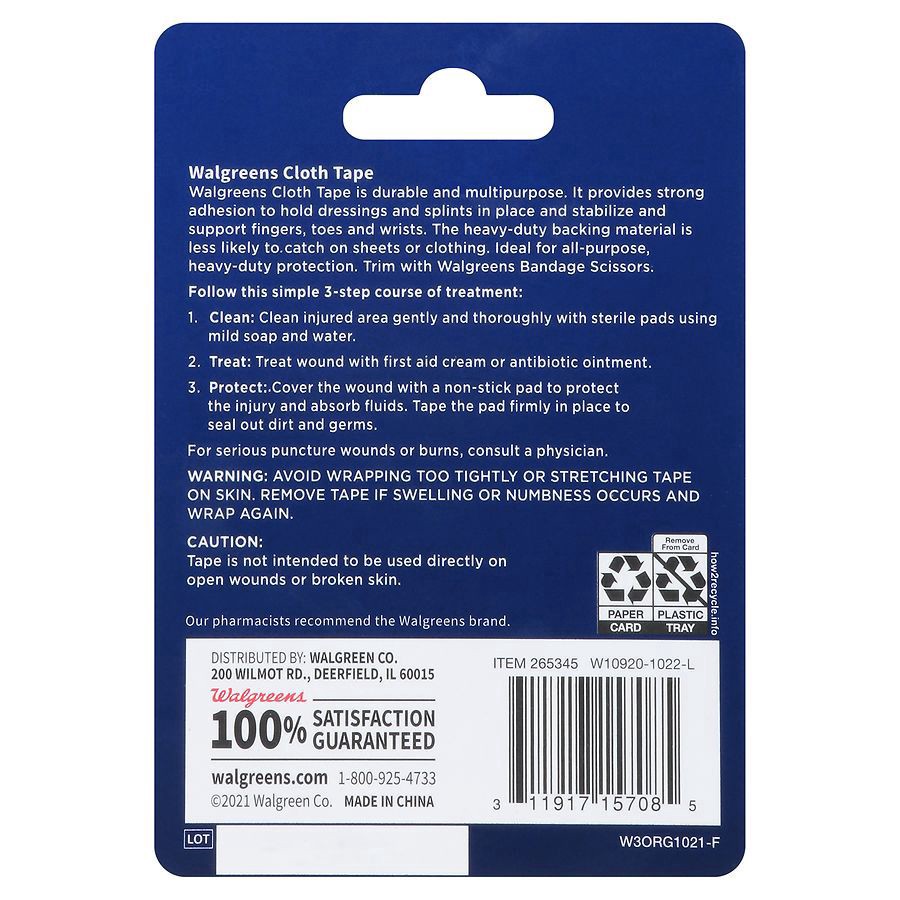 slide 4 of 5, Walgreens Extra Strong Cloth Tape, 1 in x 10 yd