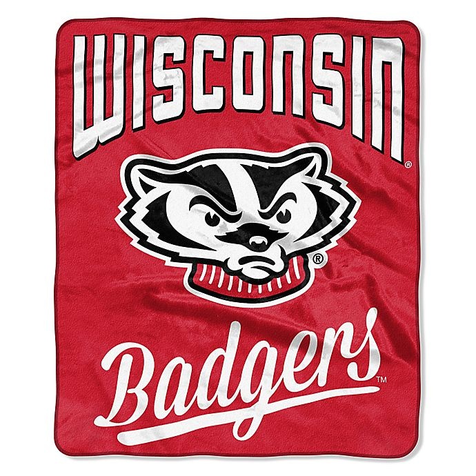 slide 1 of 1, NCAA University of Wisconsin Raschel Throw Blanket, 1 ct