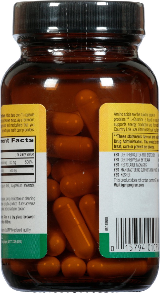 slide 9 of 13, Country Life L-Carnitine, 60 ct