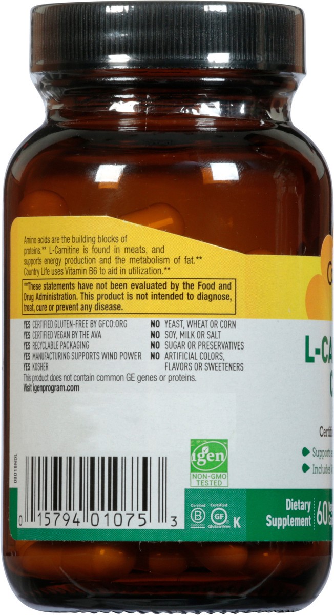 slide 3 of 13, Country Life L-Carnitine, 60 ct