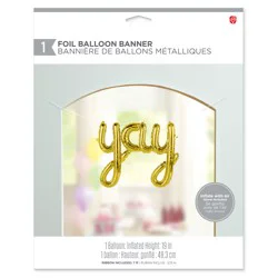 American Greetings Gold 'YAY' Foil Balloon Banner (3-Piece Set)
