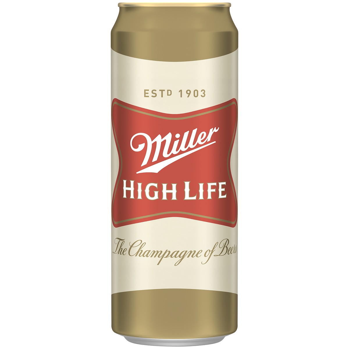 slide 1 of 1, Miller High Life American Lager Beer, 4.6% ABV, 24-oz beer can, 288 oz